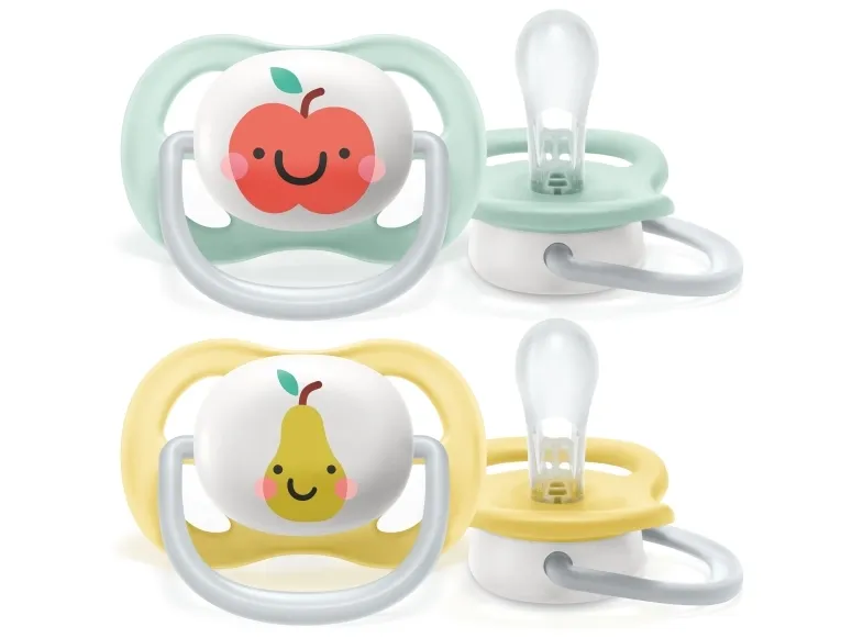 Philips AVENT SCF080/17 ultra air-sut, Klassisk babysut, Ortodontisk, Silikone, Dreng/Pige, Tåler opvaskemaskine, 2 stk