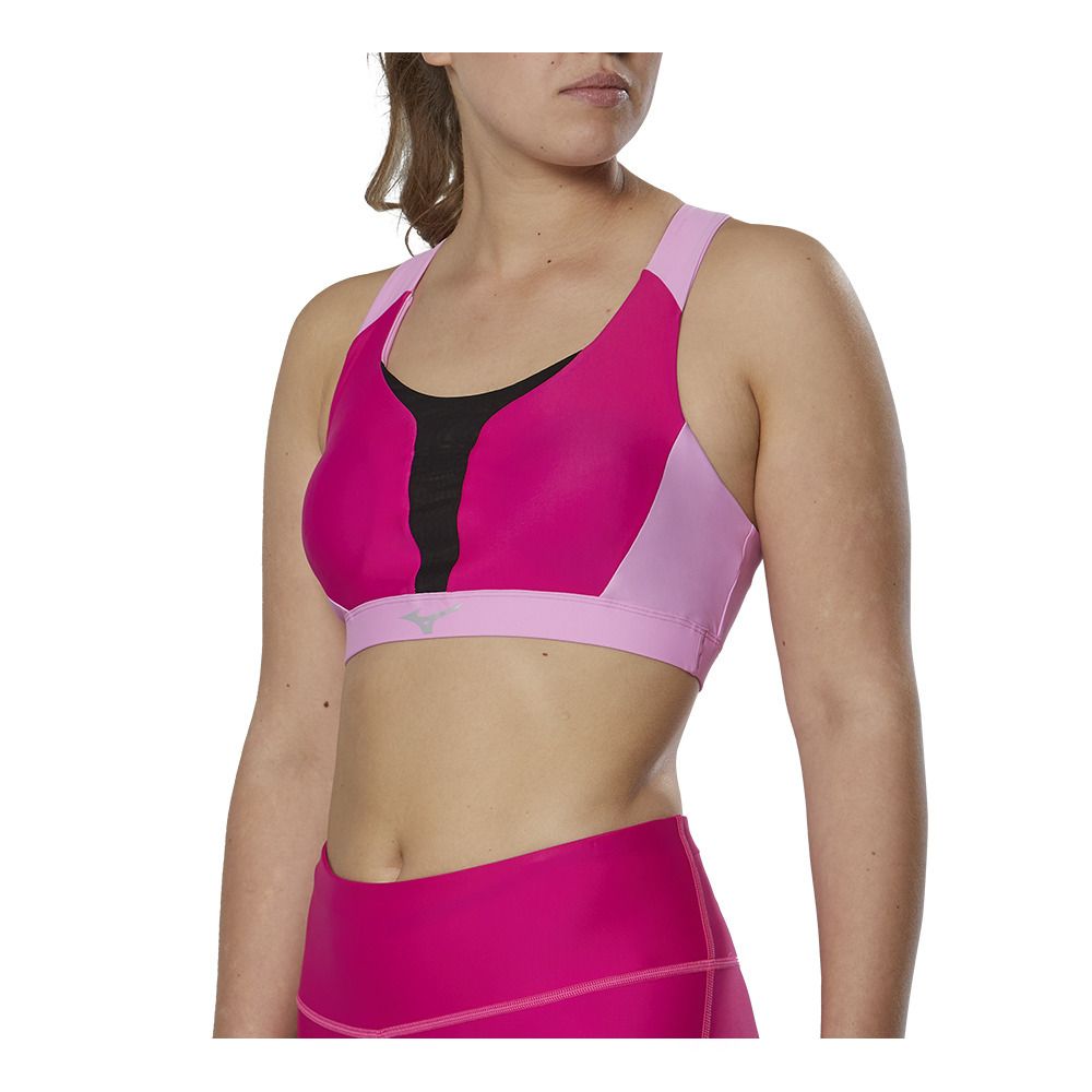 Mizuno HIGH SUPPORT - Brassière Femme pink peacock