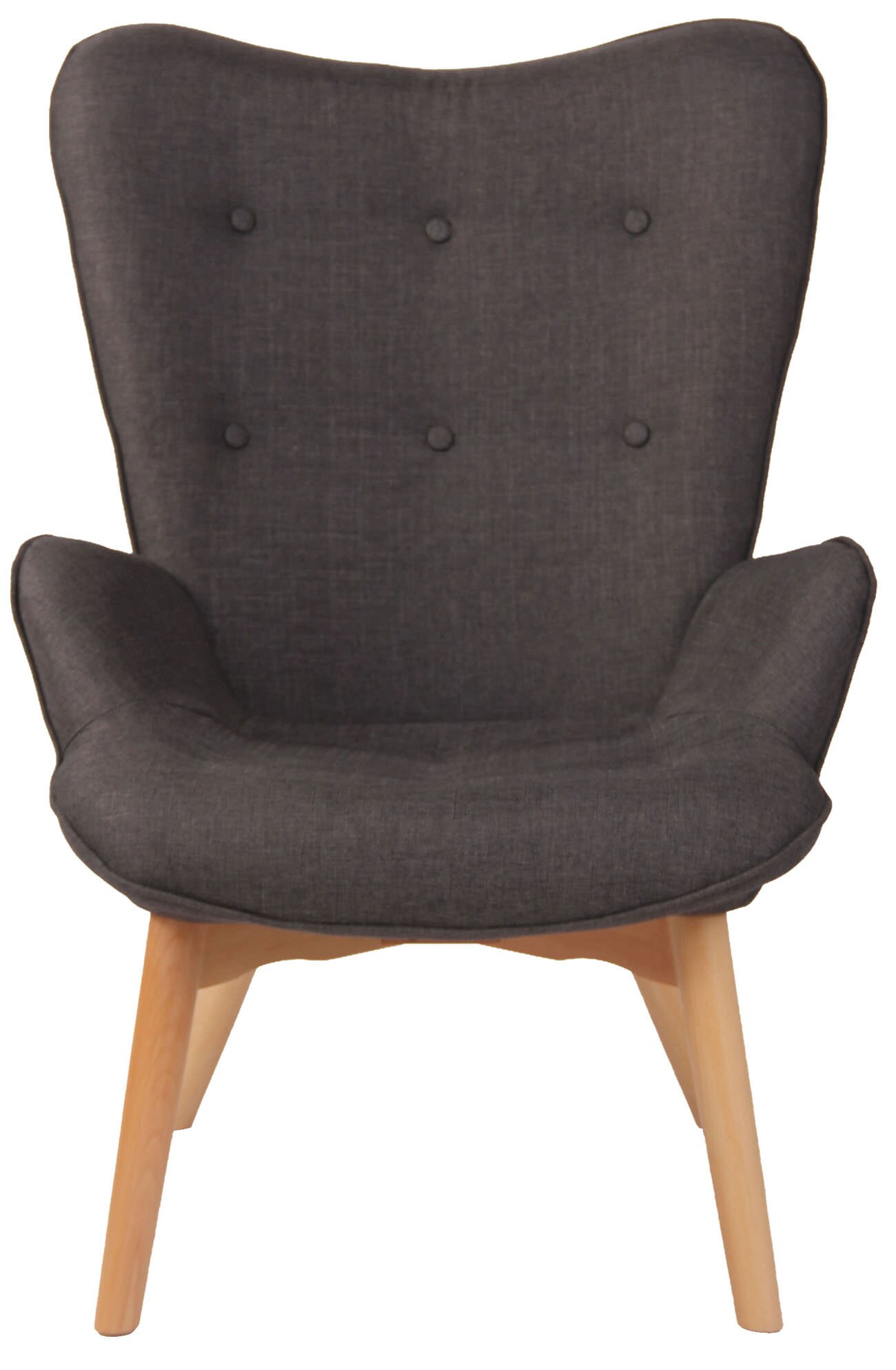 CLP Lounger Durham Mit Stoffbezug I Ohrensessel Mit Buchenholz Gestell I Loungesessel Mit Max. Belastbarkeit Bis 136 kg