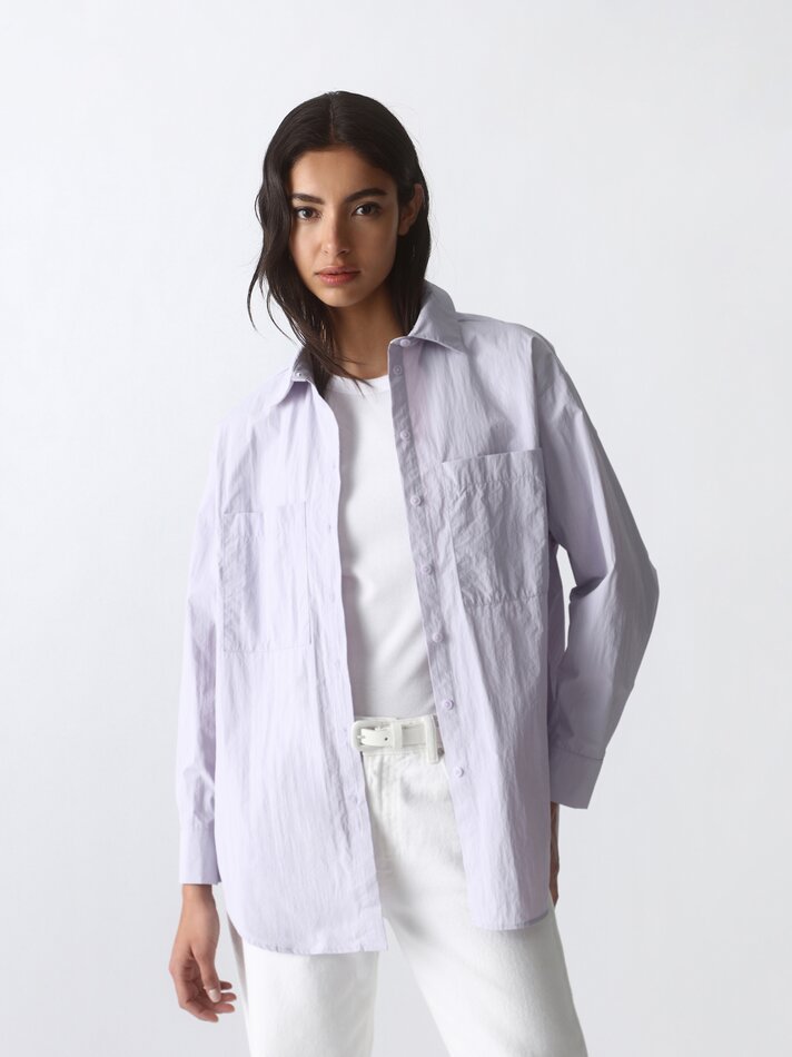 Camisa de manga comprida oversized - Lilás
