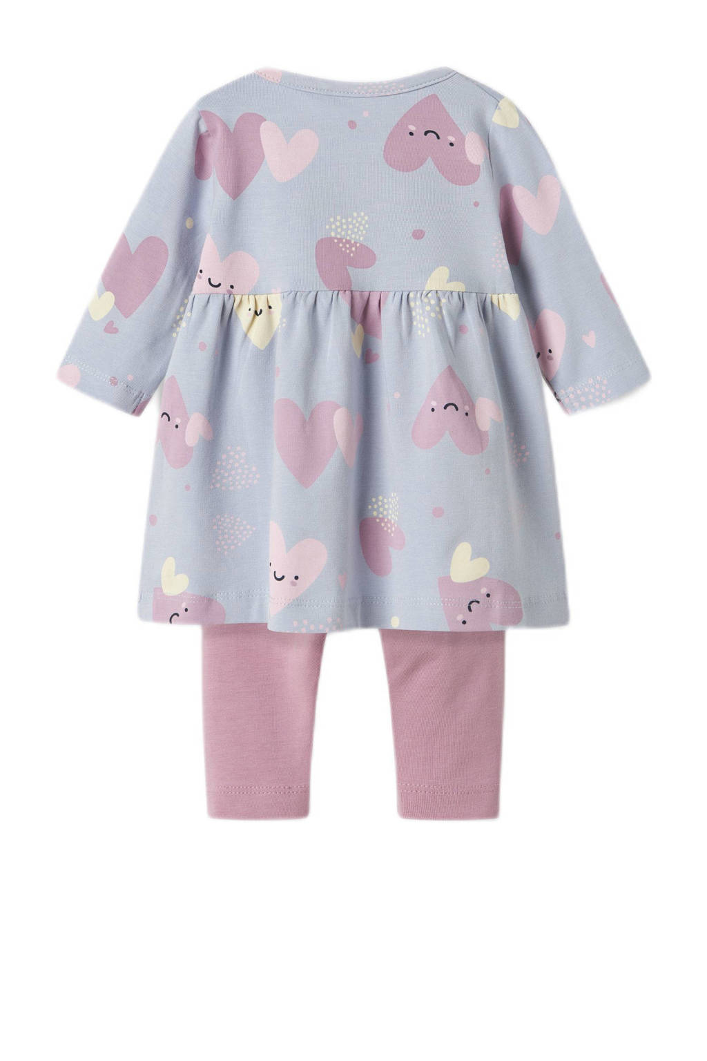 NAME IT jurk + legging + haarband lila/roze