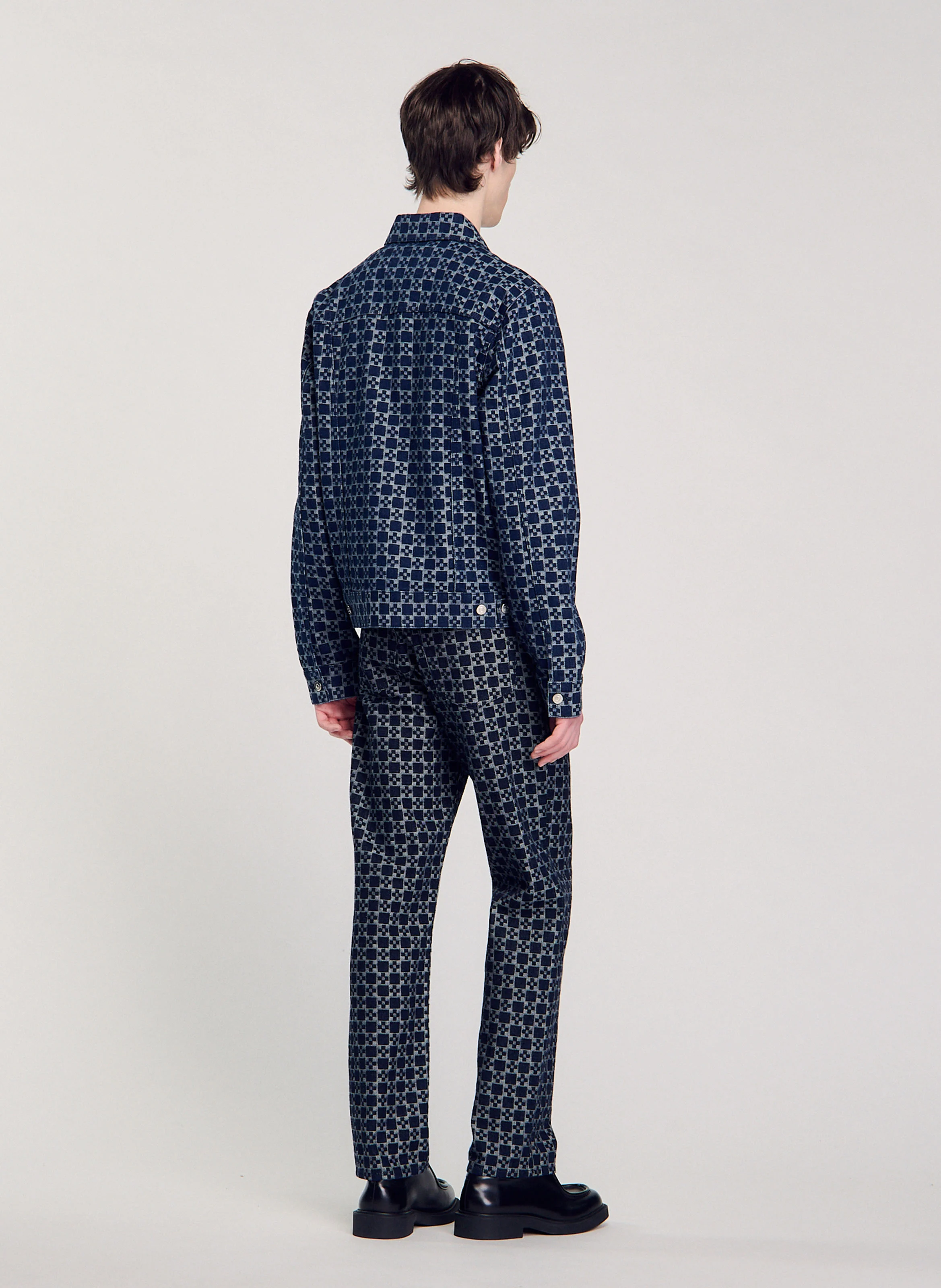 Veste col classique en coton | Bleu