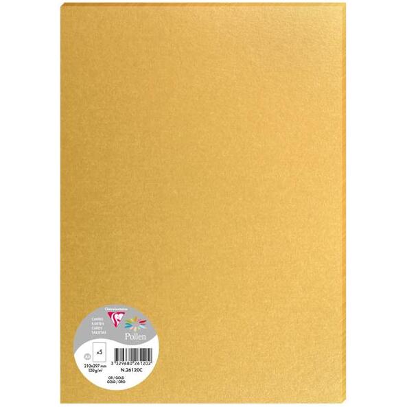 Feuille Pollen 210 x 297 mm 120 g/m2 or - Paquet de 5