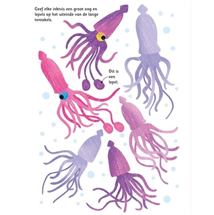 Uitgeverij usborne diep in de zee - stempelen met je vingers
