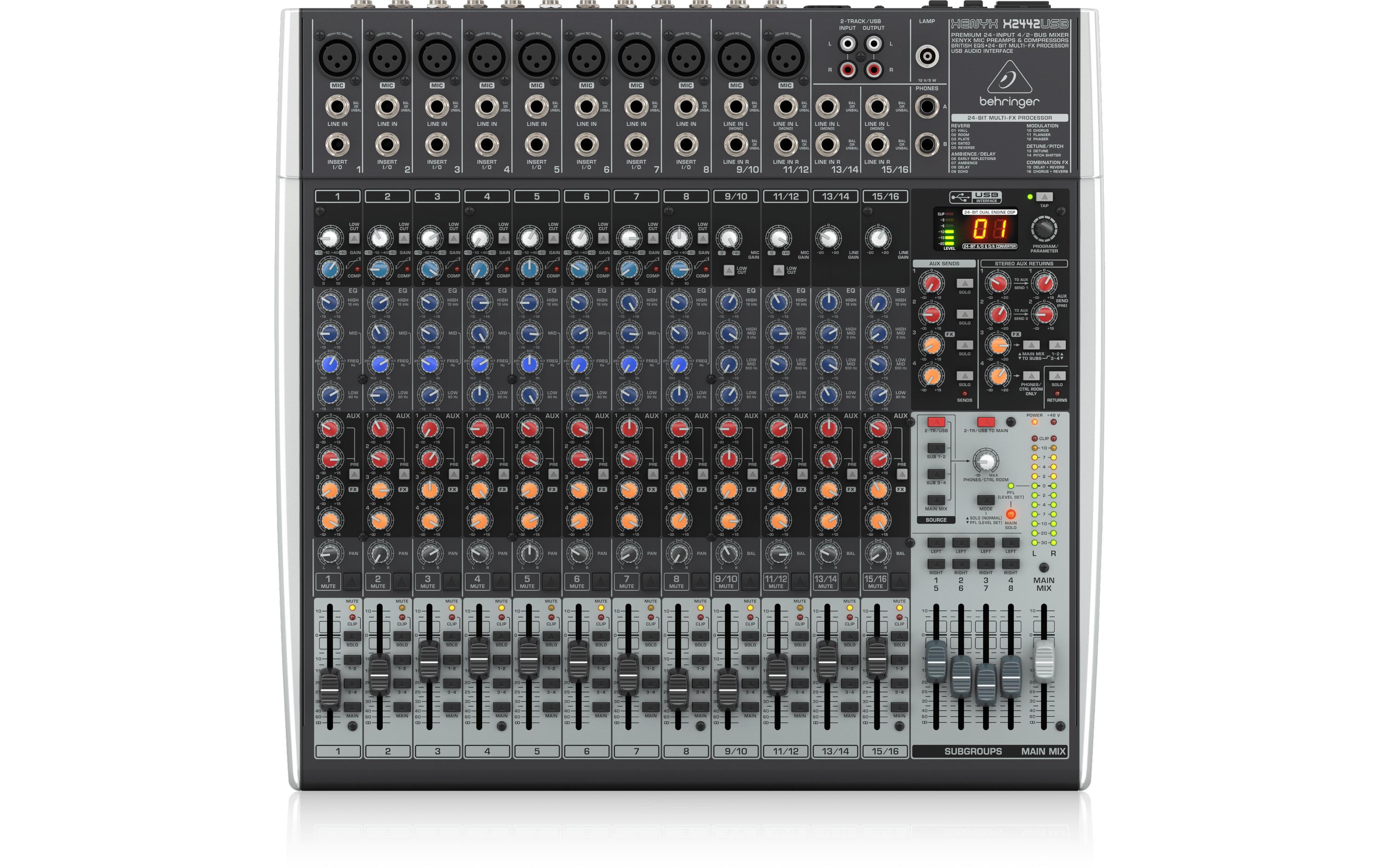 Mischpult XENYX X2442USB<br>24-Kanal Analogmischpult mit integriertem USB-Audiointerface