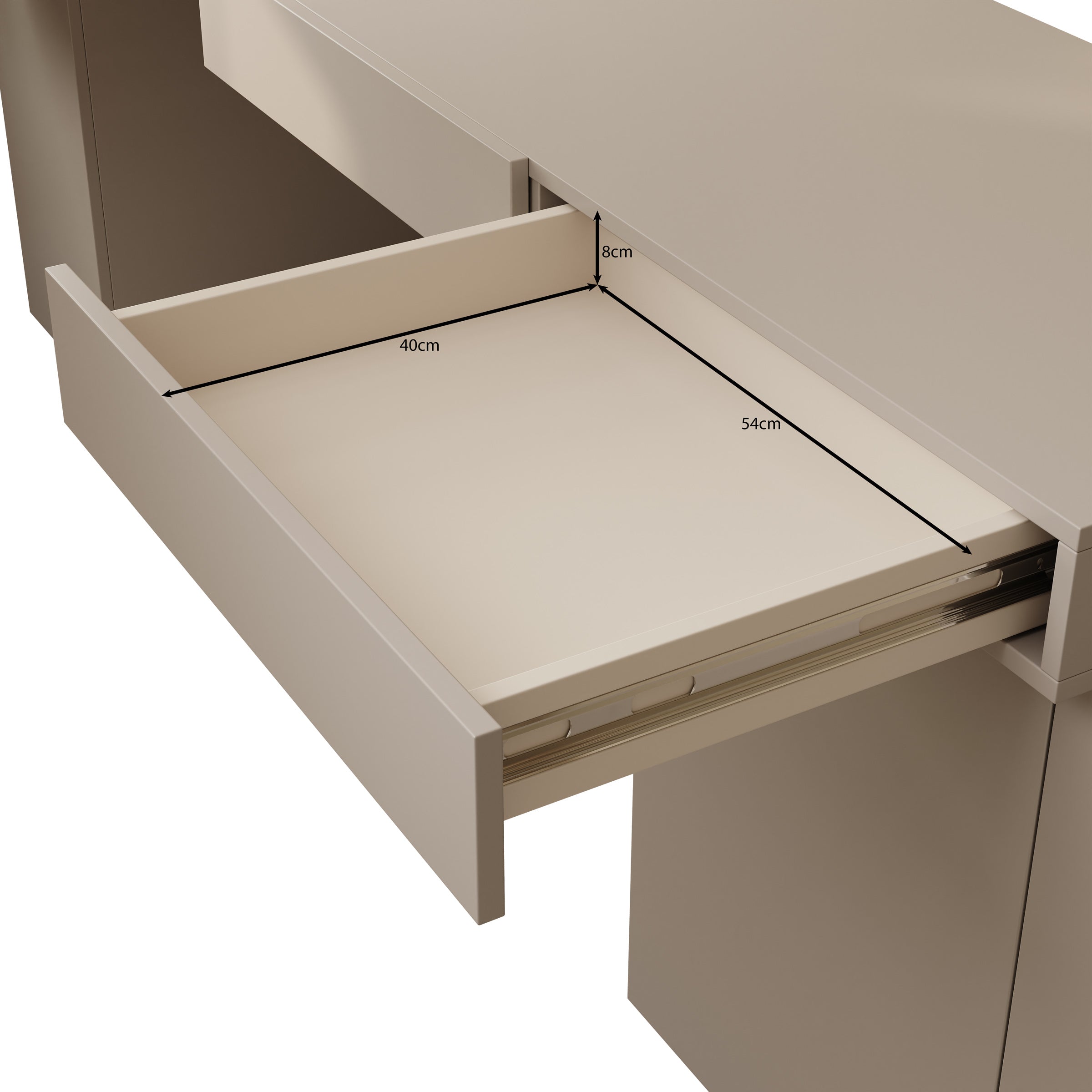 Whenua 3 - Bureau rechts - Beige - 321x55x79 cm