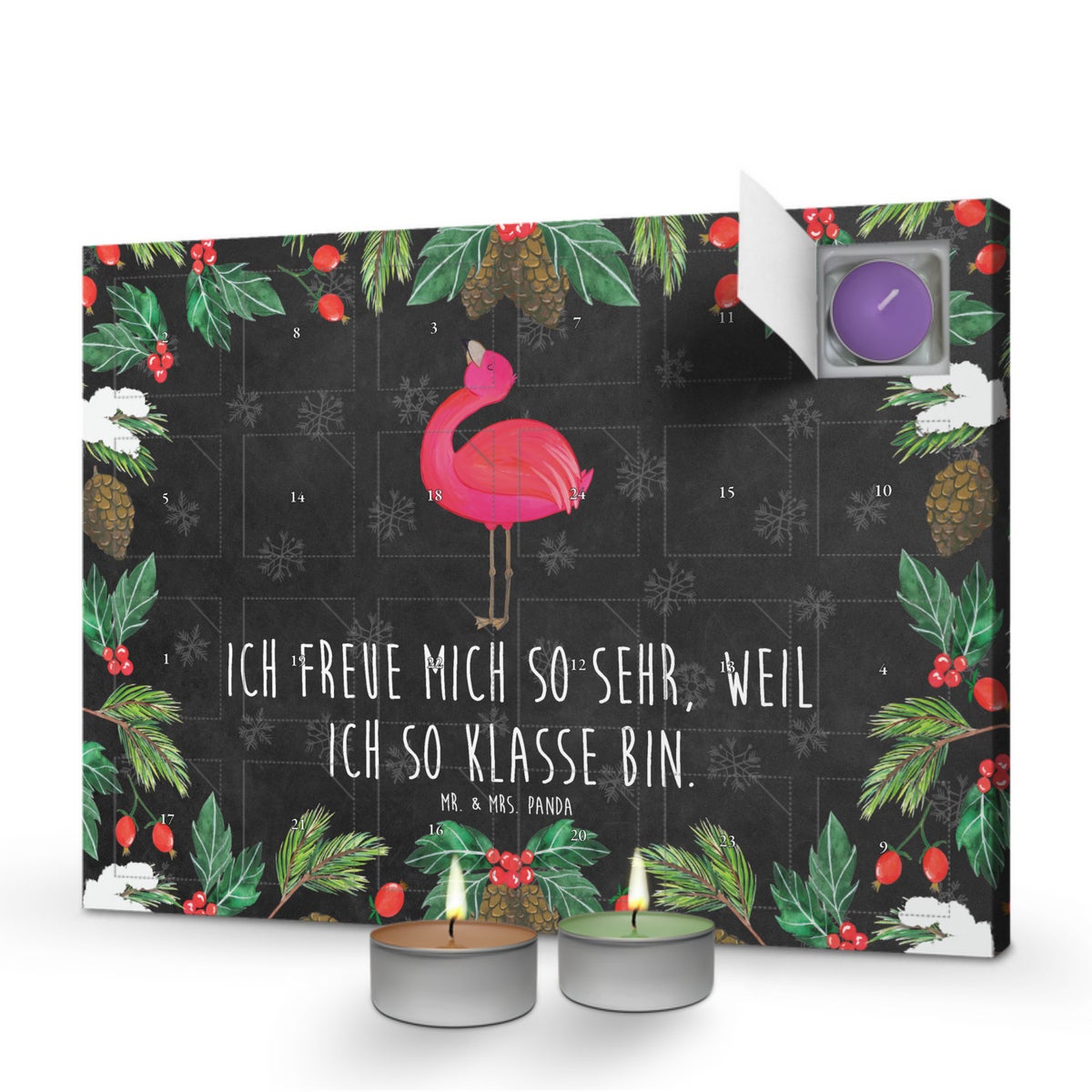 Mr. & Mrs. Panda Geurkaars Adventskalender Flamingo Pride - Zwart