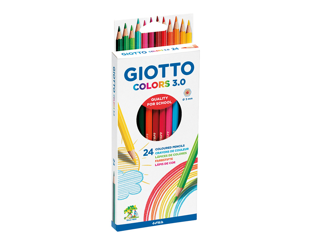 LÁPIS DE COR GIOTTO COLORS 3.0 CAIXA 24 UNIDADES