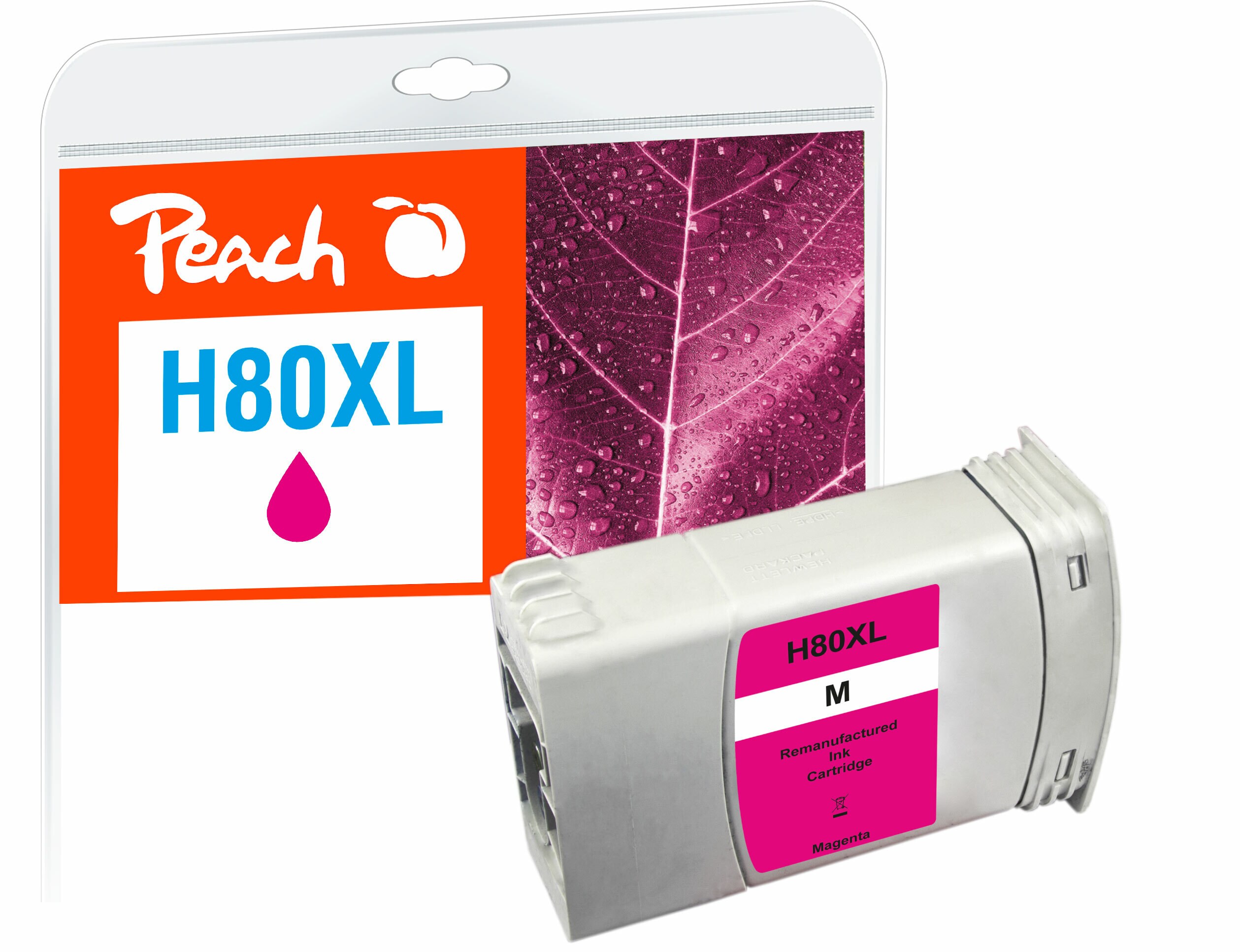 Peach HP 80Druckerpatrone XL ma ersetzt HP 80XL M, C4847A für z.B. HP DesignJet 1050 C, HP DesignJet 1050 C Plus, HP DesignJet 1055 CM (wiederaufbereitet)