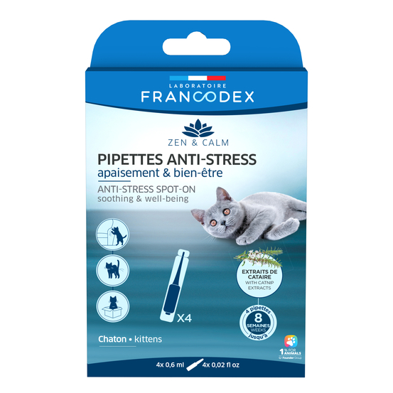 4 Pipettes anti-stress pour chaton