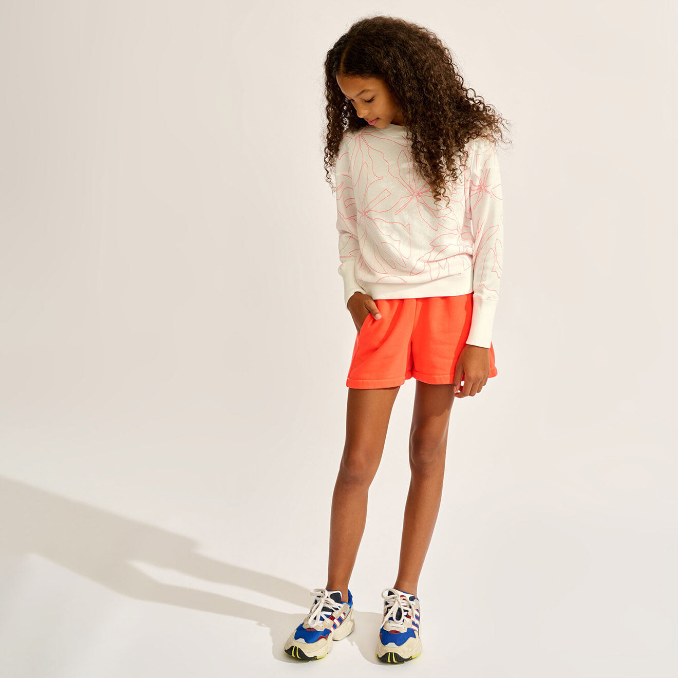 Bellerose Sweat Fadem imprimé blanc/rose