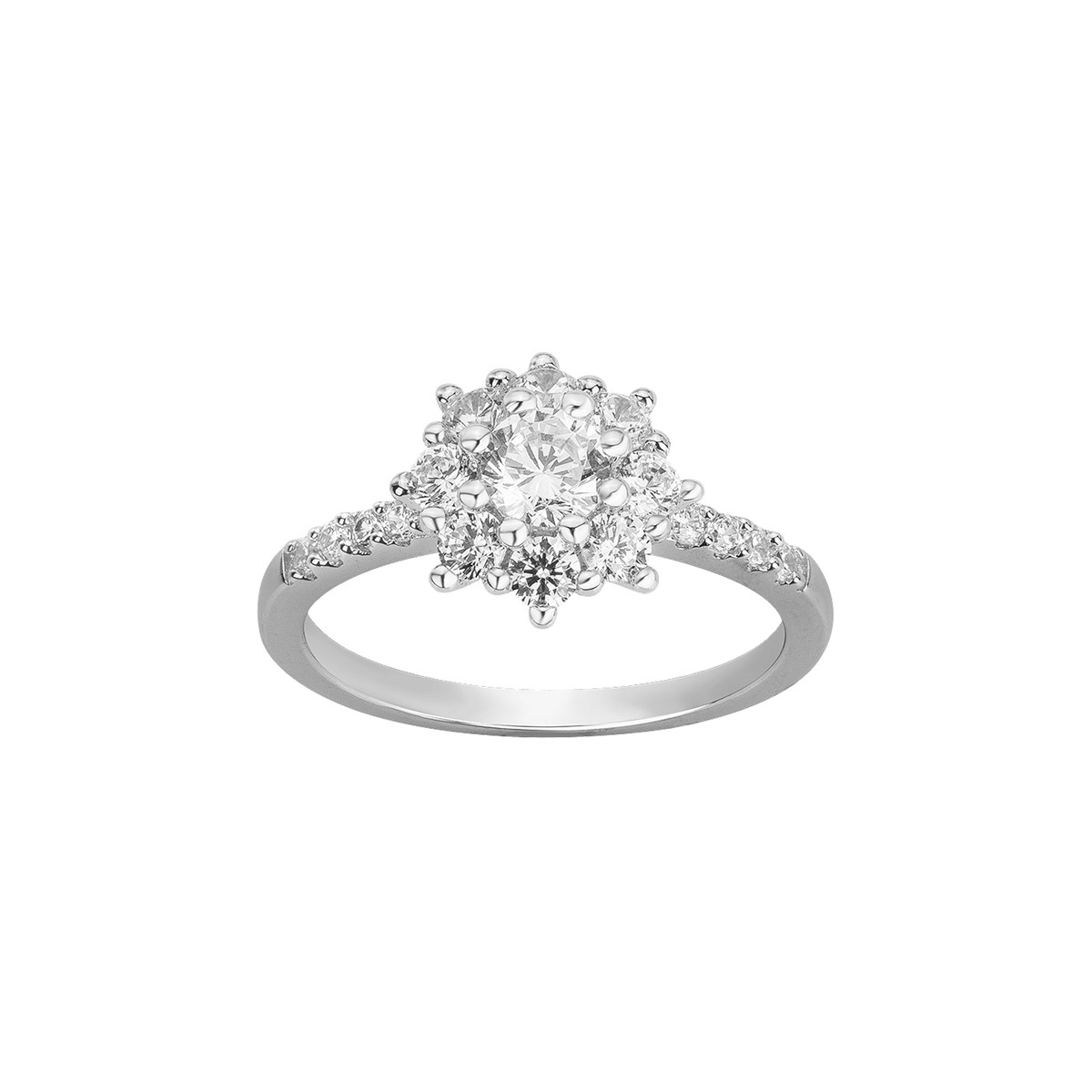 Bague en Argent avec oxyde de zirconium blanc
