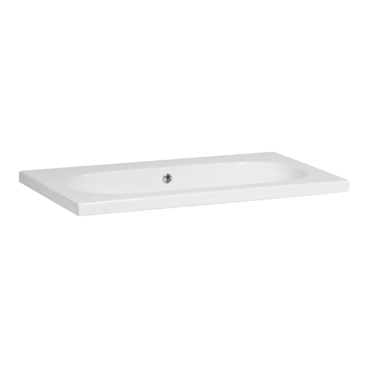 Brauer Moon wastafel keramiek 80cm zonder kraangat wit glans