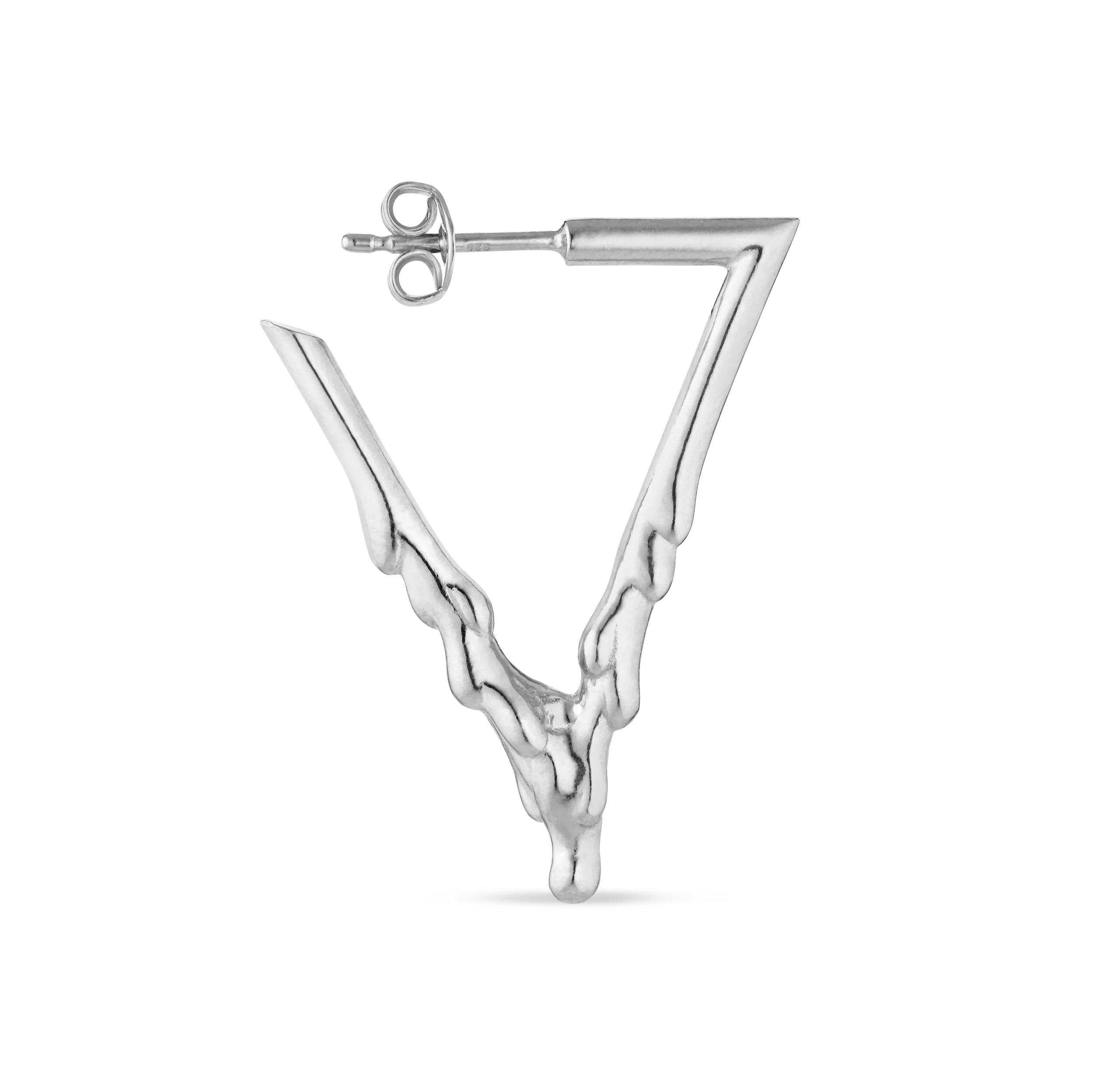 Jane Kønig  Drippy Triangle ørering - sølv
