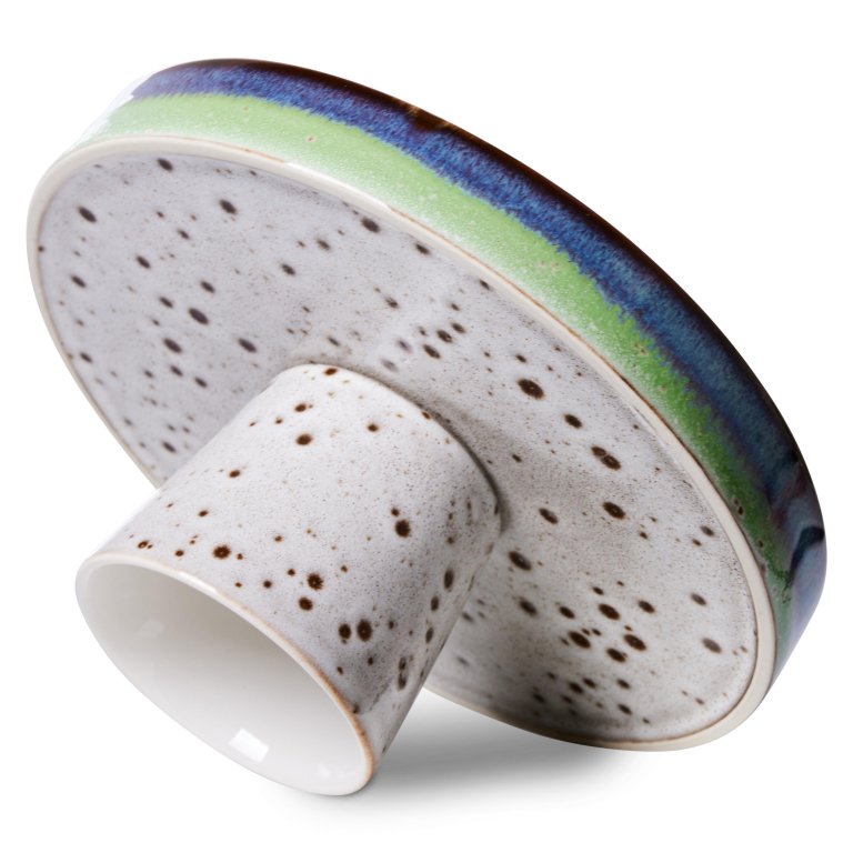 HKliving 70's Ceramic taartplateau op voet Ø21 Comet