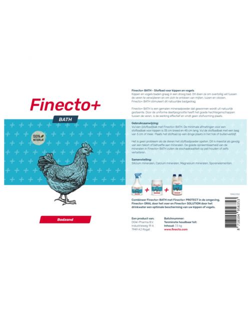 Finecto+ Stofbadpoeder - Parasieten afwerend - 7.5 kg Voor Kippen En Vogels