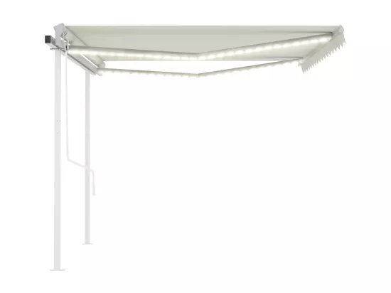 Auvent automatique avec capteur de vent et LED 4x3 m Crème