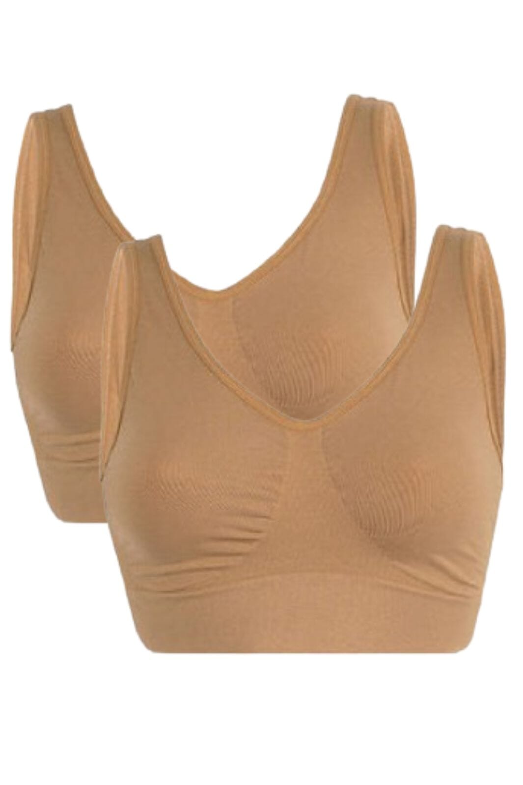Soft basic Soffi Bra top wide strap 2 pak nude