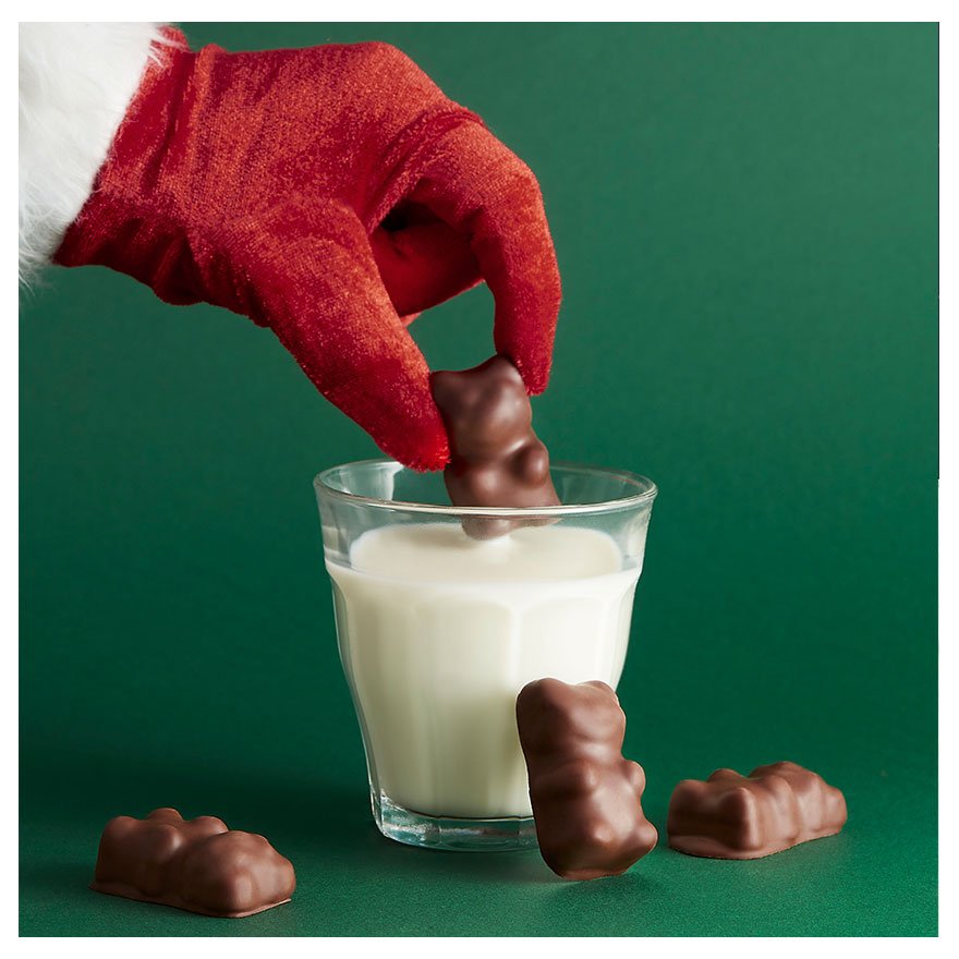 Boite oursons guimauve en chocolat au lait - Édition Noël