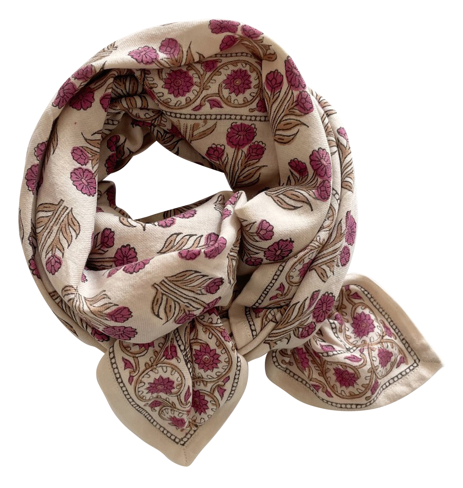LATIKA - Foulard à imprimé floral | Beige