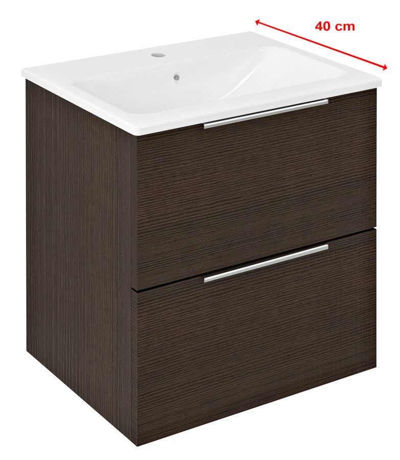 Sapho Cirasa Compact wastafel onderkast 50x39x54cm donkerbruin eiken