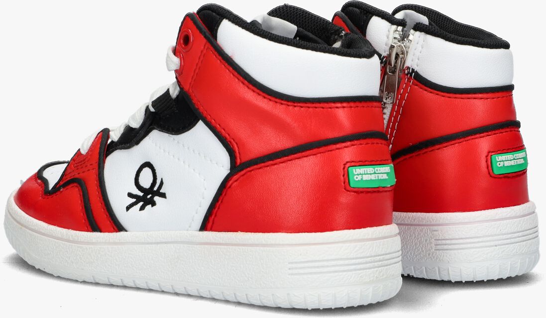 BENETTON witte benetton hoge sneaker rod