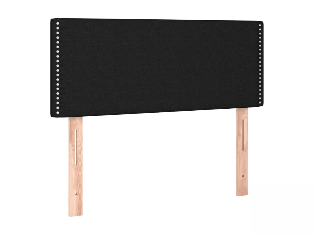 Sommier tapissier avec matelas et LED Noir 90x190 cm Tissu