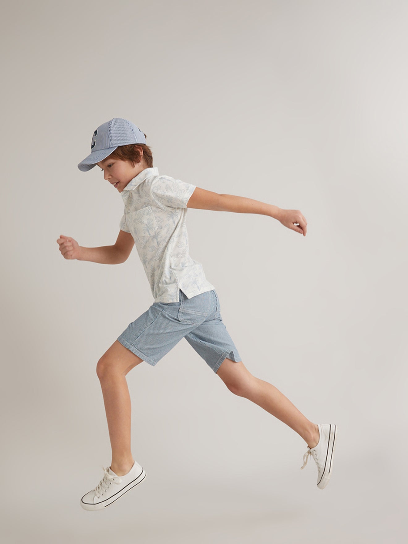 Polo Garçon motif palmiers - Coton bio