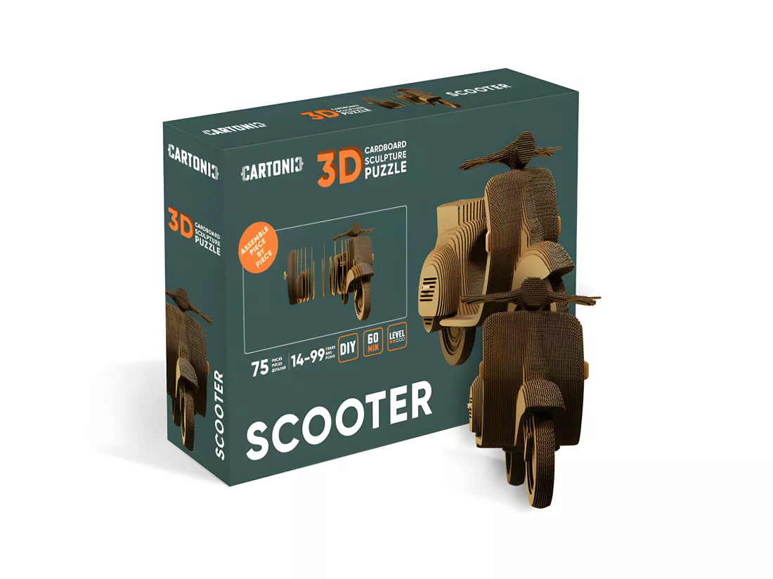 Puzzle 3D Scooter Naturel Cartonic
