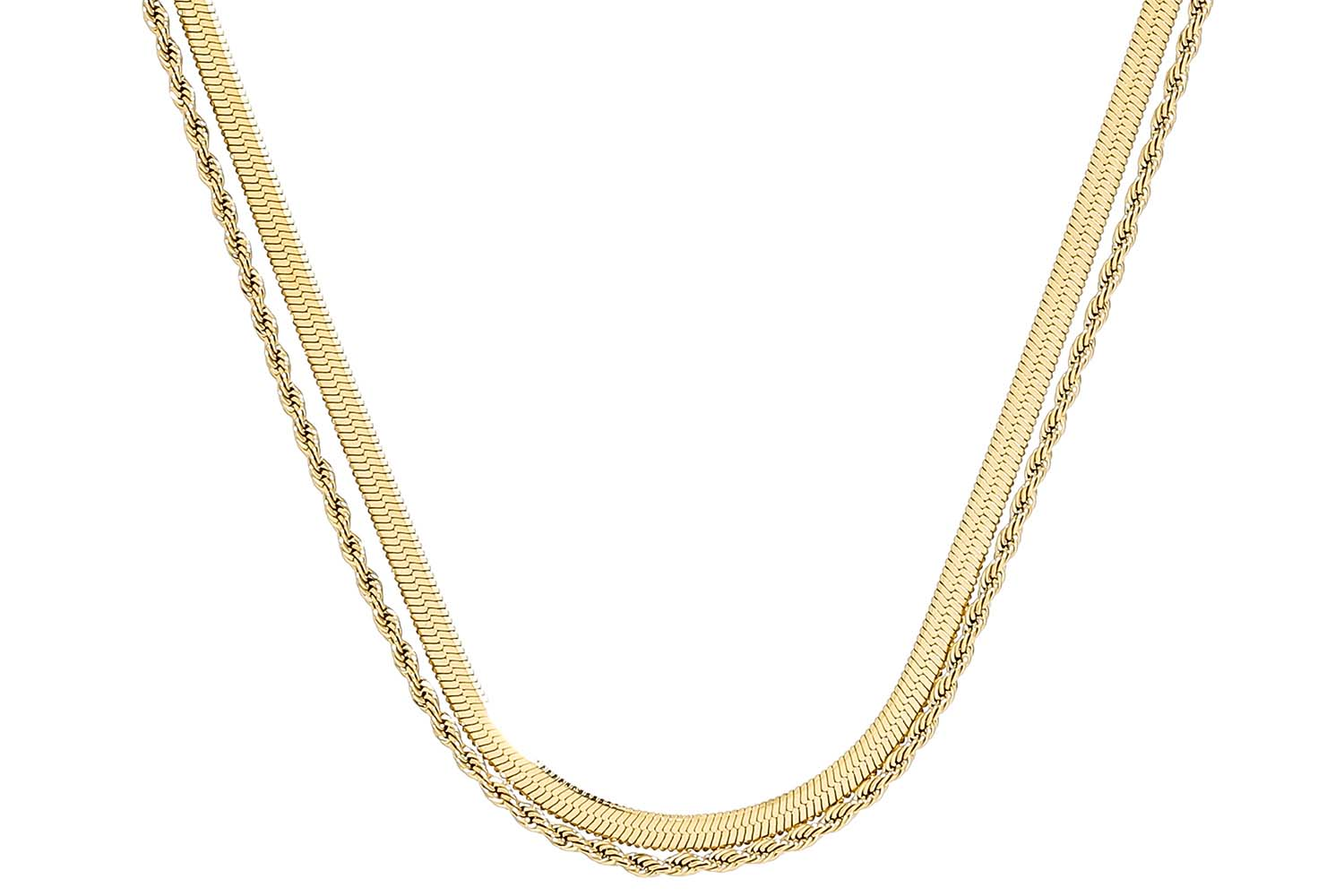 Layering Kette - Golden Steel