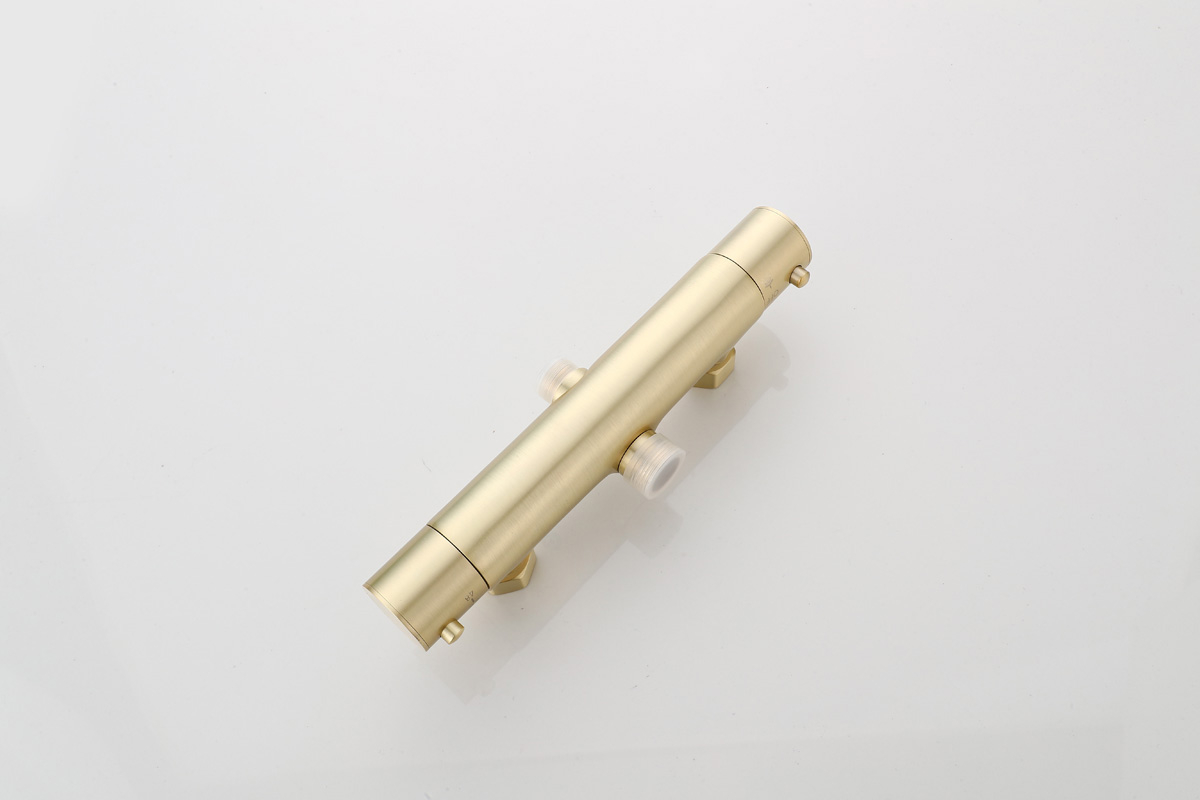 Saniclear Brass Pro opbouw regendouche geborsteld messing / mat goud 20cm hoofddouche staaf handdouche
