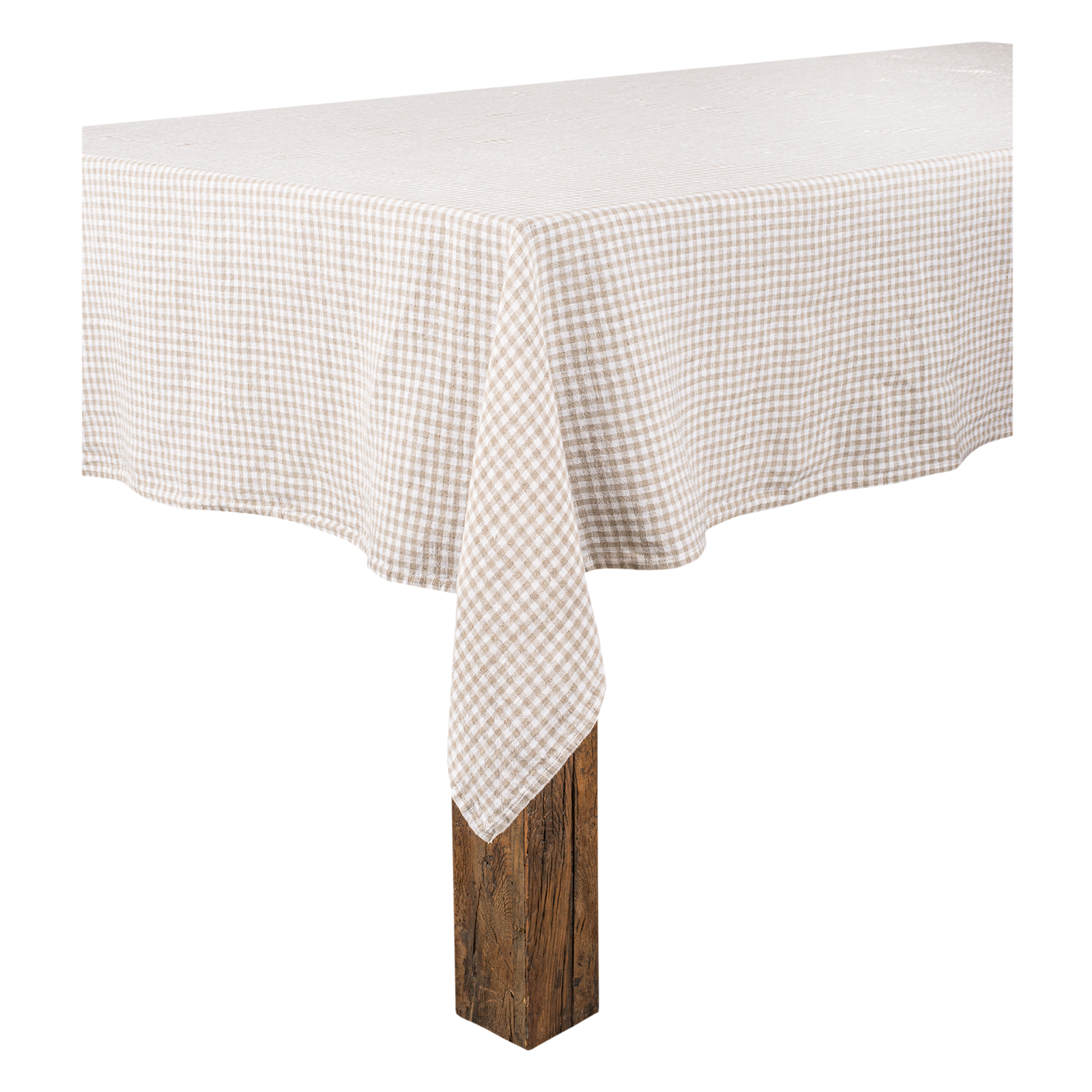 PIANA - Nappe imprimé Vichy en lin lavé | Rose