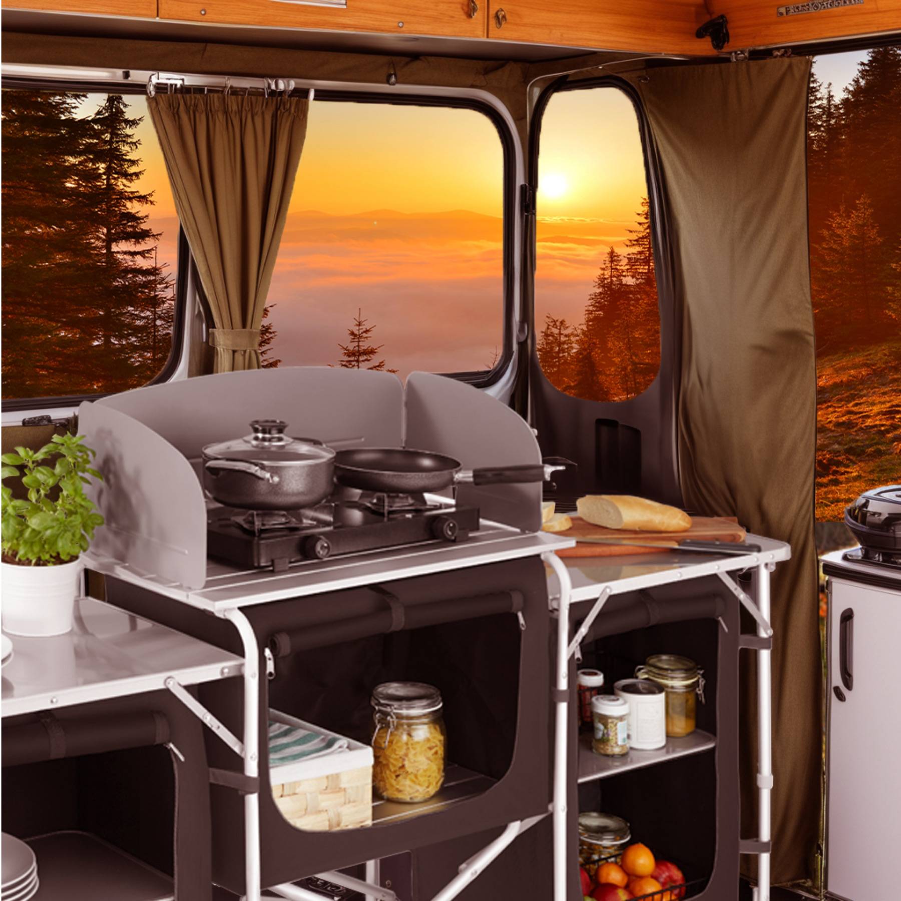 Campingküche XXL mit 5 Fächern