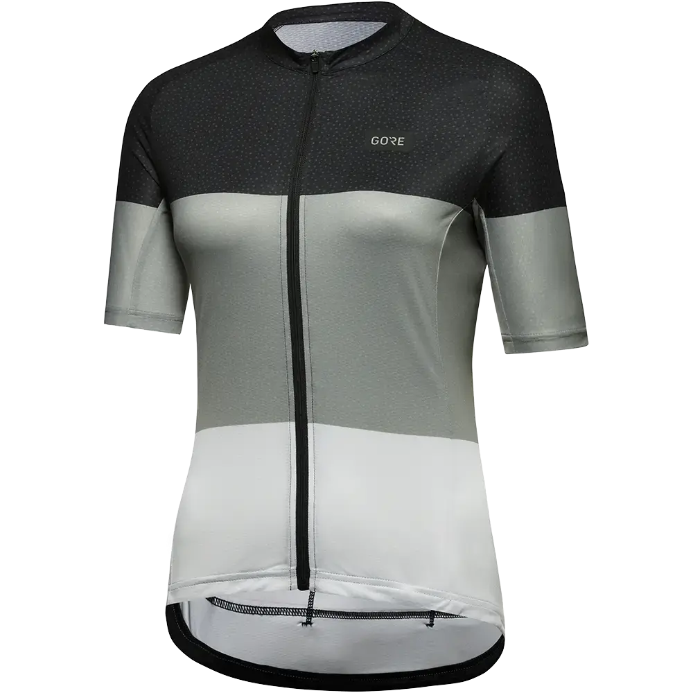 GORE Wear Spirit Stripes Fietsshirt Korte Mouwen Zwart/Grijs Dames