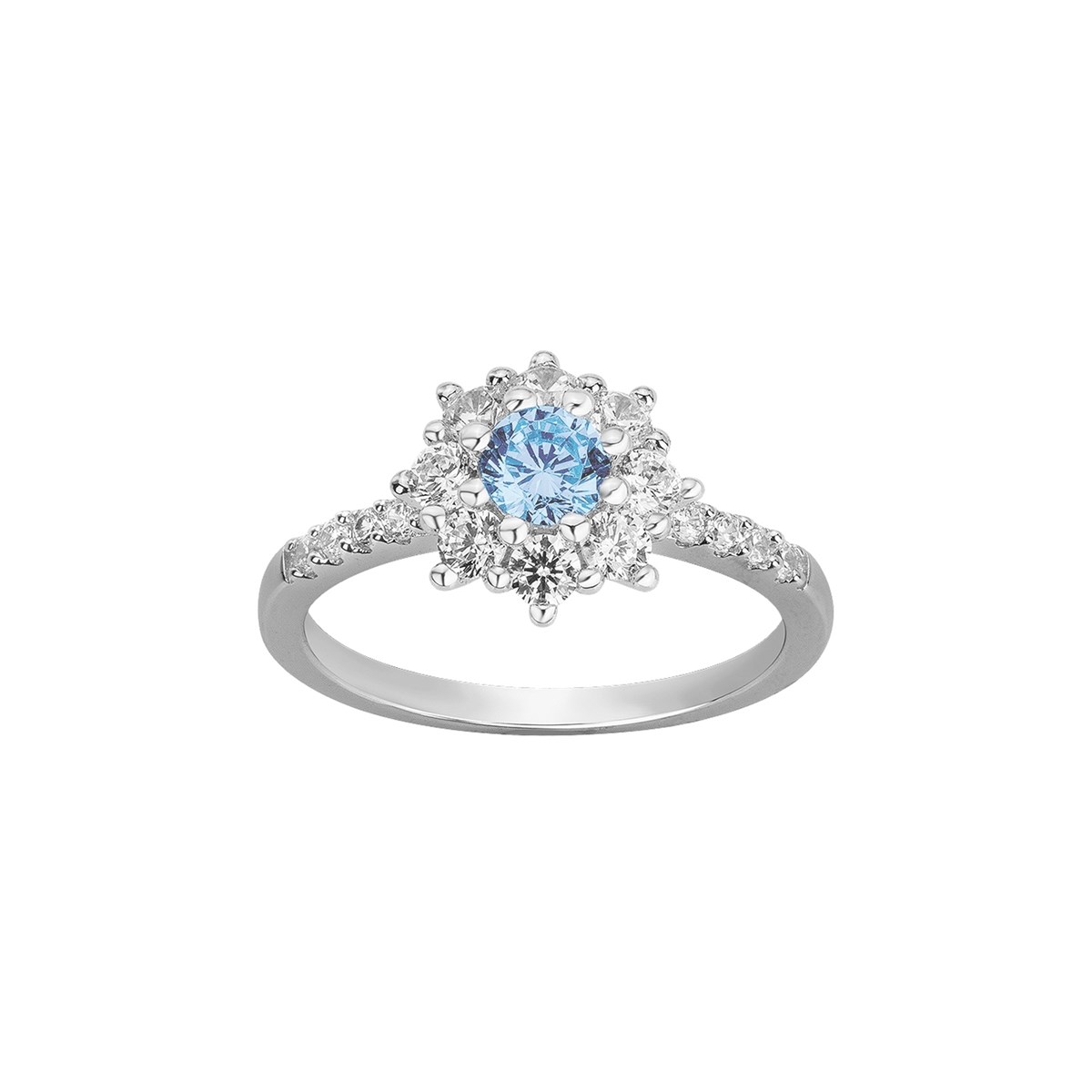 Bague en Argent avec spinelle bleu topaze