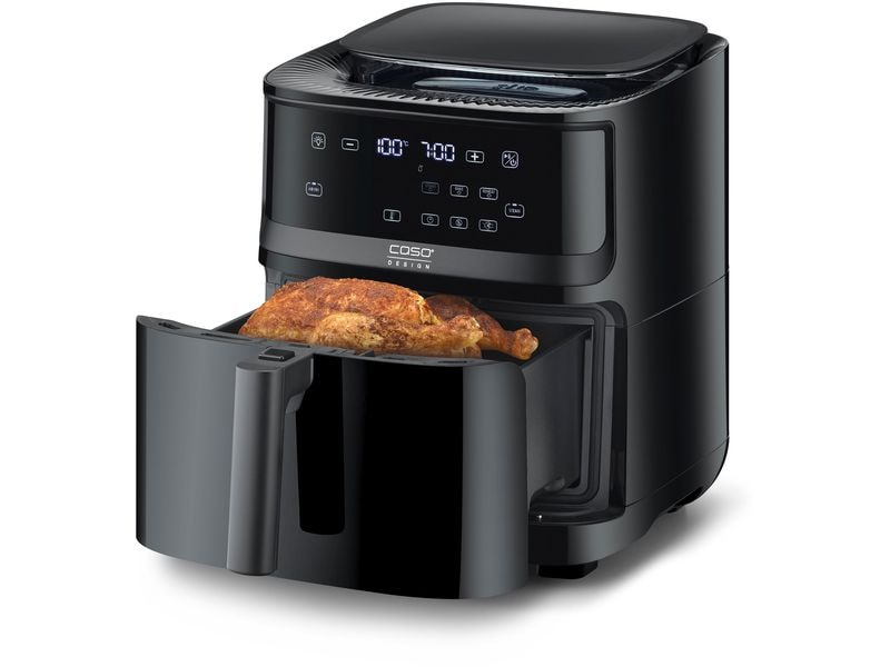 Caso Heissluft-Fritteuse AirFry & Steam 700 1.3 kg, Schwarz Kombi-Heissluftfritteuse mit Dampfgar-Funktion