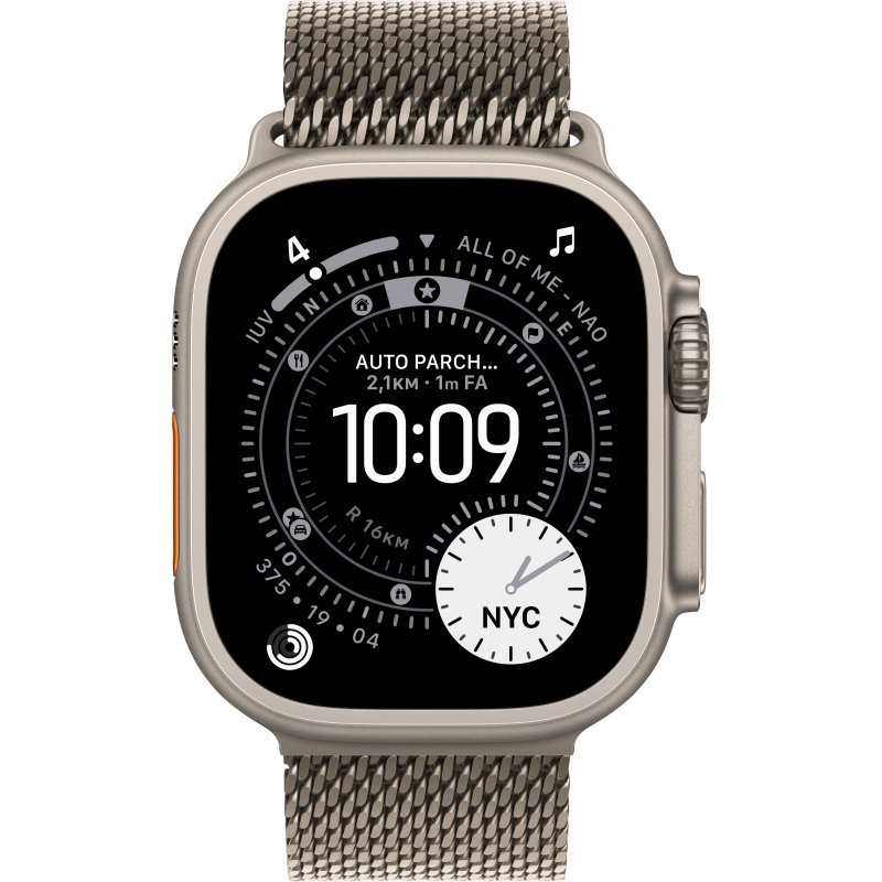 Apple Watch Ultra 3 OLED 49 mm Numérique 422 x 514 pixels Écran tactile 5G Titane Wifi GPS (satellite)