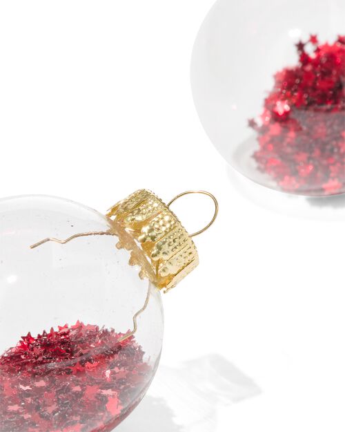 9 boules de Noël en verre Ø4cm rouge