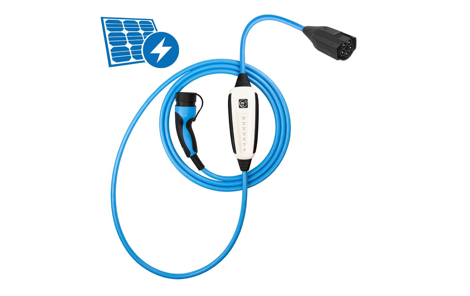 Mobile Ladestation 32A Pure PV, 5 m, WLAN, BLE<br>Mobile Ladeeinheit für Elektrofahrzeuge mit WLAN und Bluetooth