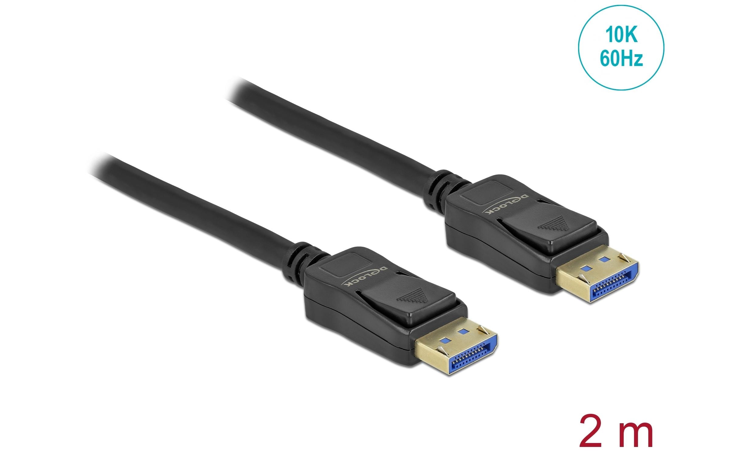 Kabel 10K 60Hz, 54Gbps DisplayPort - DisplayPort, 2 mDelock DisplayPort Kabel 10K 60 Hz 54 Gbps 2 m