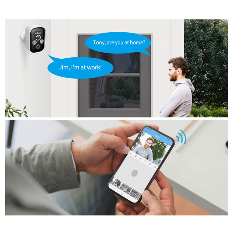 (2MP) 2x WiFi Internet Überwachungskamera HD 1080p mit Station / IR LED's Nachtsicht / Bewegungserkennung / AP / Audio / IP66 (iOS/Android)