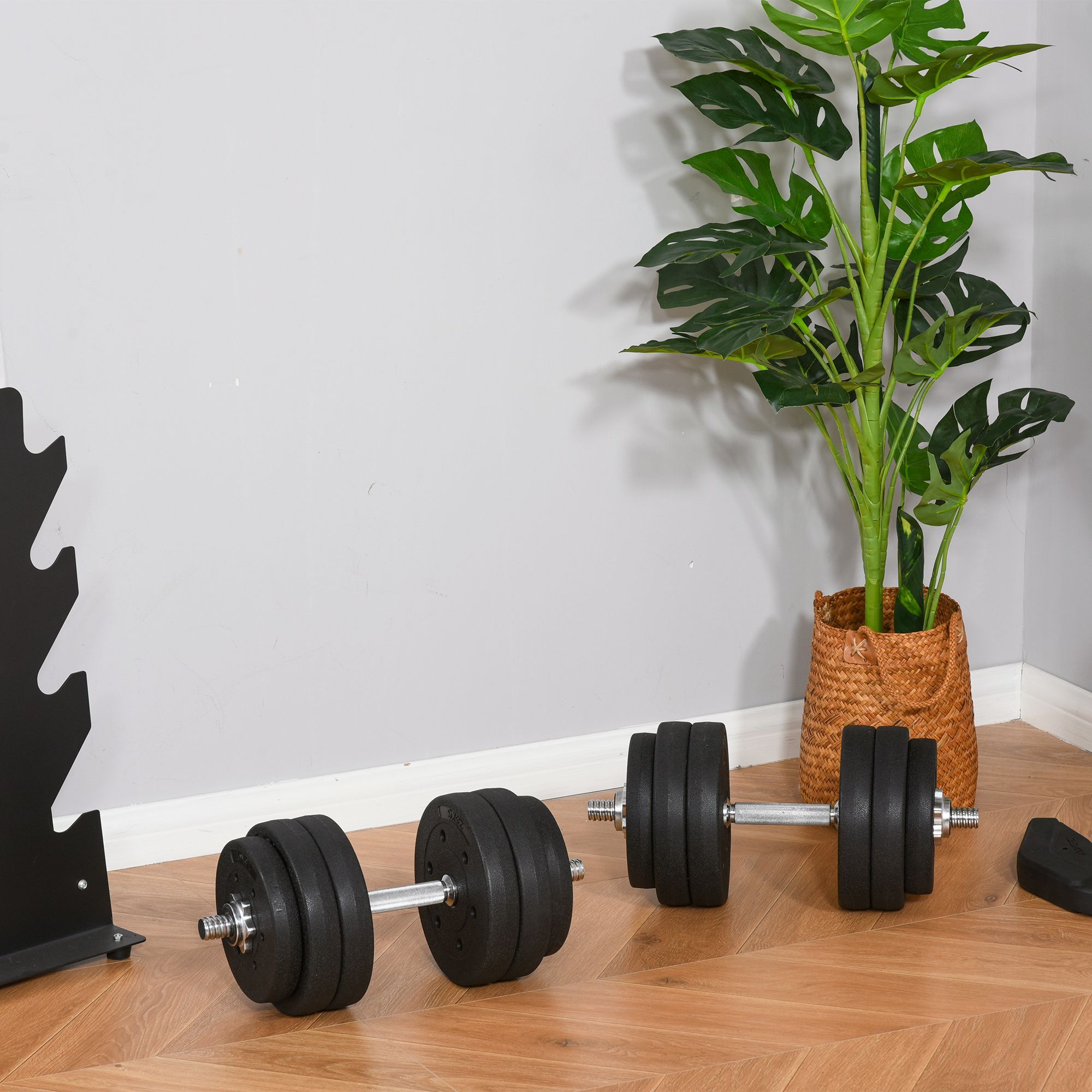 HOMCOM Kurzhantel Set 30 kg schwarz 43 x 18 x 7,5 cm