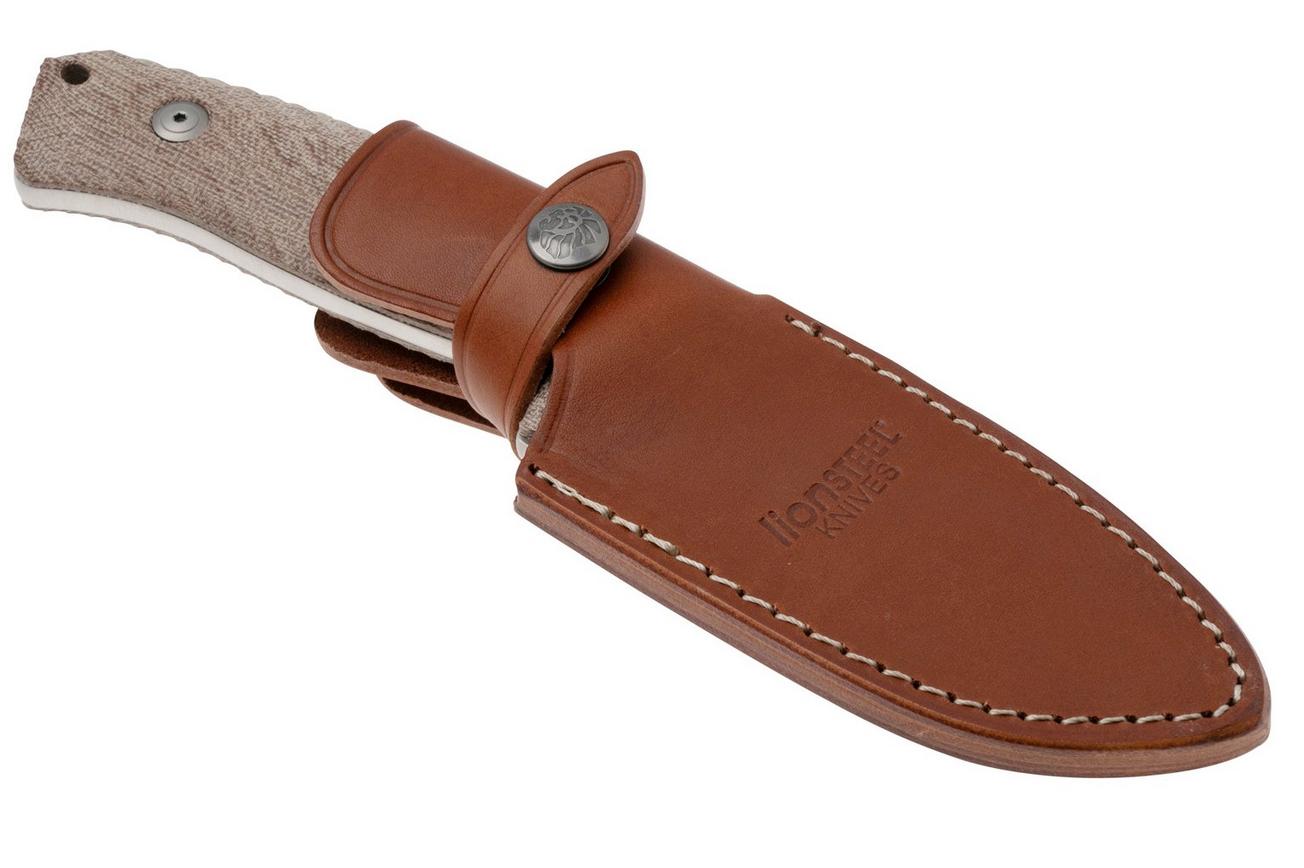 LionSteel M3 M3-CVN Natural Canvas Micarta vaststaand mes