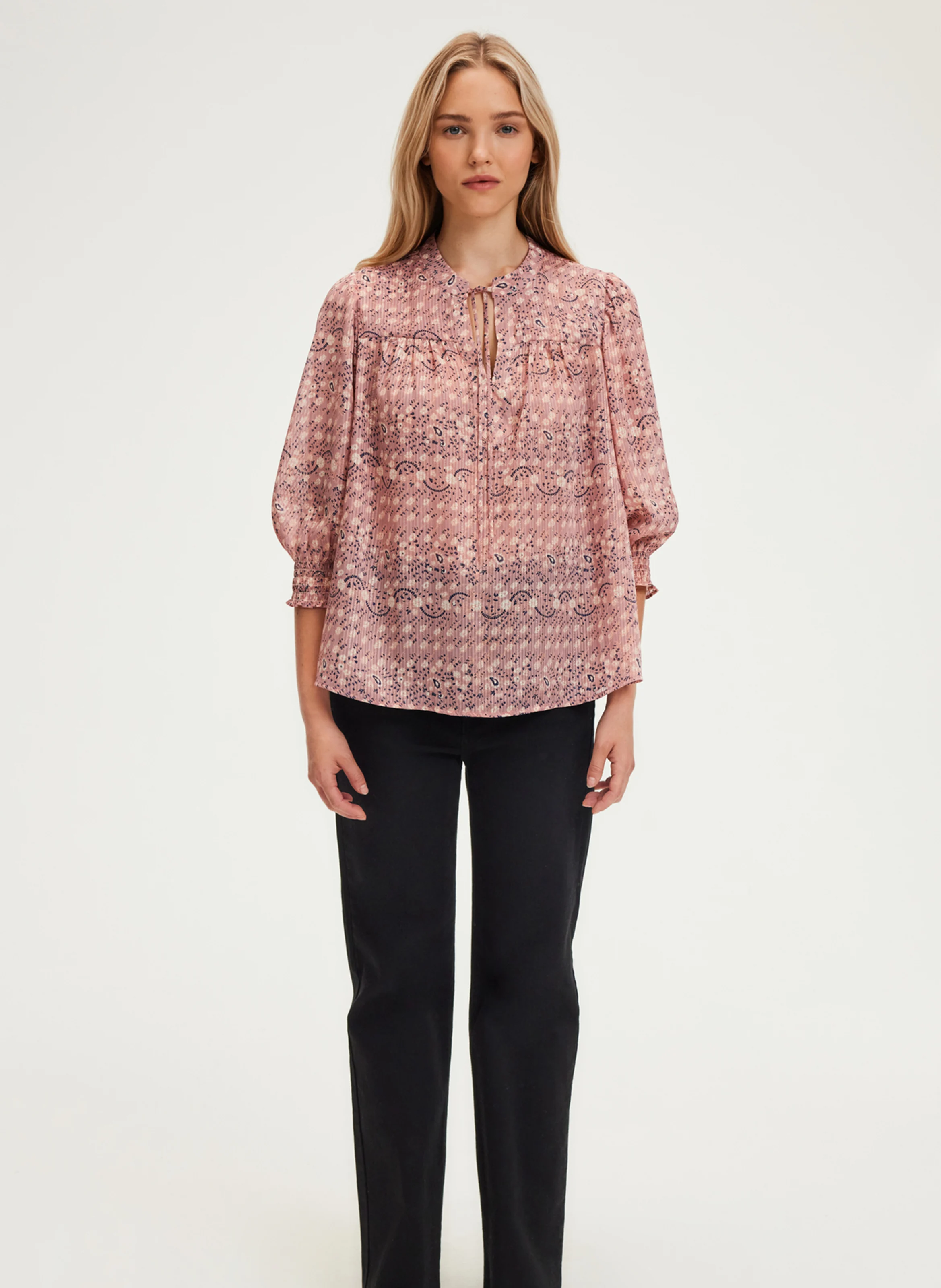 BELPHERA - Blouse droite à col rond | Rouge