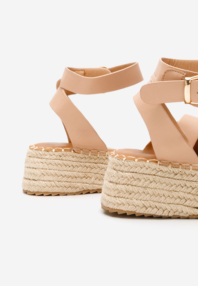 Sandales à plateforme beige Avelena