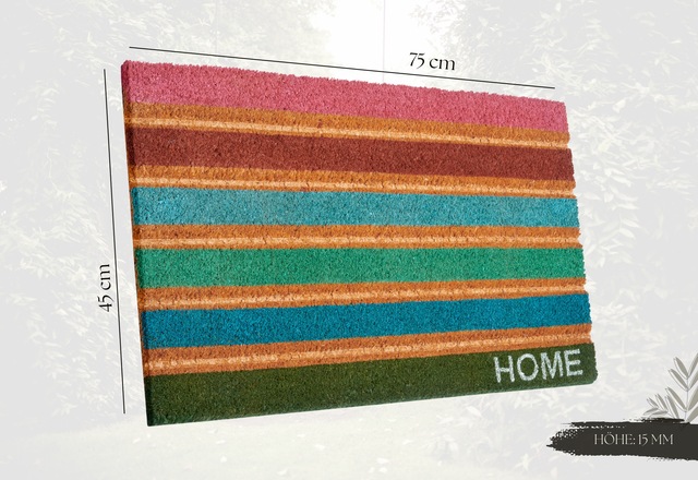 HANSE Home Fussmatte »Mix Mats  Kokos Colorful Stripes, Türmatte« rechteckig 15 mm Höhe Strapazierfähig, pflegeleicht, robust, wetterfest, UV-beständig