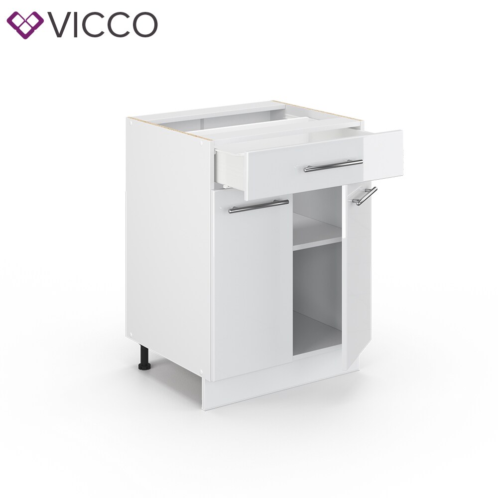 VICCO Schubunterschrank 60 cm Weiß Küchenzeile Unterschrank R-Line