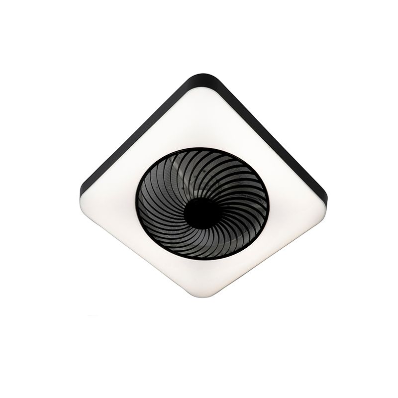 Plafondventilator vierkant zwart incl. LED dimbaar - Climo