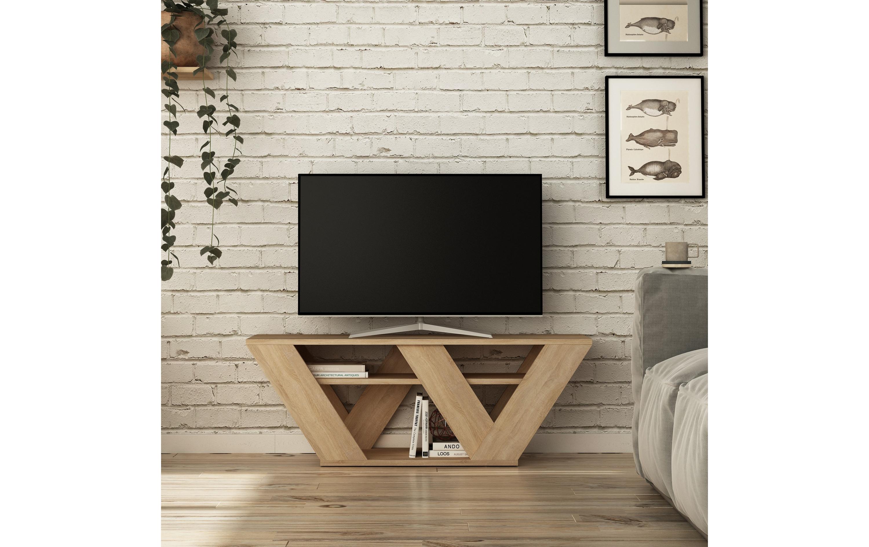 TV-Möbel Pipralla 110 x 30 cm, BraunHochwertiger TV-Ständer