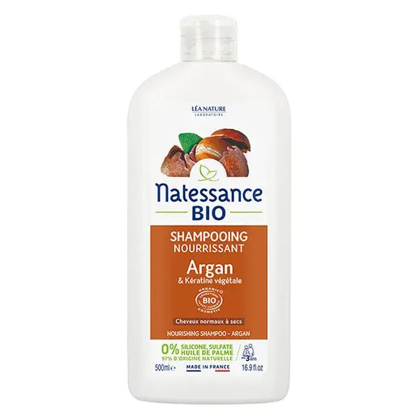 Shampoo Nutritivo Natessance com Óleo de Argan Orgânico e Queratina Vegetal 500ml